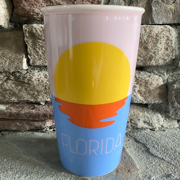 FLORIDA 2017 Starbucks Double Insulated Ceramic Travel Tumbler Mug 12 OZ. - Picture 2 of 8